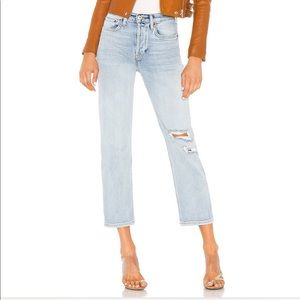 Re/Done stovepipe high rise jean size 24 in color: lived in light